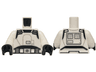 Torso SW Armor ISB, Belt with Dark Silver Pouches and Silver Buckle, Shoulder Belts with Buckles and Black Panel Pattern / White Arms / Black Hands