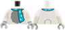Torso with Light Bluish Gray Fur and Medium Azure Scarf with Snowflakes, Tail on Back Pattern / White Arms / Light Bluish Gray Hands