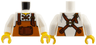 Torso Shirt, Yellow Neck, Dark Orange Apron with Reddish Brown Straps and Pocket Pattern / White Arms / Yellow Hands