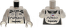 Torso Racing Suit with Black Sides, 'APXGP', 'Expensify', 'OMP', Silver Mercedes-Benz, Blue and Red Tommy Hilfiger Logos and Light Bluish Gray Stitching Pattern / White Arms / White Hands