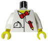 Torso Time Cruisers Red Bow Tie, Pencil and Pocket Watch Pattern / White Arms / Yellow Hands