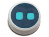 Tile, Round 1 x 1 with Medium Azure Eyes on Dark Blue Background Pattern