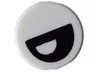Tile, Round 1 x 1 with Black Eye Partially Closed with Off-Center Half Circle Pupil Pattern