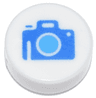 Tile, Round 1 x 1 with Blue Camera with Dark Azure Lens Pattern