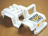 Duplo Car Body Jeep with Headlights, Zebra Stripes and Yellow 'ZOO' Pattern