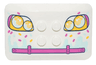Wedge 6 x 4 x 2/3 Quad Curved with Yellow and Dark Pink Headlights, Bumper, Light Aqua Icing Drips, and Sprinkles Pattern