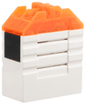 Electric, Light & Sound Siren 4 x 2 x 4 Jack Stone with Trans-Neon Orange Top