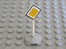 Road Sign with Post, Diamond with Black & White Border Major Road Pattern, Type 1 Base