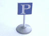 Road Sign with Post, Square with Parking 'P' Pattern, Type 1 Base