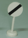 Road Sign with Post, Round with Black Bar Pattern - Single Piece Unit