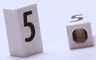 Tile, Modified 1 x 2 x 5/6 Stud Hole in End with Black Number 5 Pattern