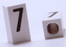 Tile, Modified 1 x 2 x 5/6 Stud Hole in End with Black Number 7 Pattern