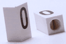 Tile, Modified 1 x 2 x 5/6 Stud Hole in End with Black Capital Letter O Pattern