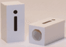Tile, Modified 1 x 2 x 5/6 Stud Hole in End with Black Lowercase Letter i Pattern