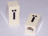 Tile, Modified 1 x 2 x 5/6 Stud Hole in End with Black Lowercase Letter i with Diaeresis (ï) Pattern