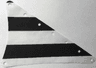 Cloth Sail Triangular 15 x 22 with Black Thick Stripes Pattern on Both Sides