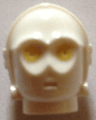 Minifigure, Head, Modified SW 3PO / TC Series Protocol Droid with Bright Light Yellow Eyes Pattern (C-3PO / K-3PO / TC-4 / TC-14 / U-3PO)