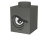 Brick 1 x 1 with Angry Black Eyebrow and White Eye Right Pattern