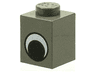 Brick 1 x 1 with Black and White Eye without Pupil Pattern