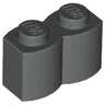 Brick, Modified 1 x 2 with Log Profile