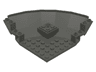 Panel 10 x 10 x 2 2/3 Quarter Saucer Base
