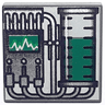 Tile 2 x 2 with Graduated Cylinder and Graph, Green Pattern