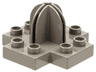 Duplo, Plate 4 x 4 with 2 x 2 x 2 Dome Top and Cross Cut Slots