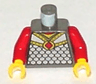 Torso Castle Knights Kingdom Scale Mail with Red Diamond Amulet Pattern / Red Arms / Yellow Hands