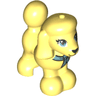 Dog, Mini Doll Style, Poodle with Metallic Light Blue Eyes with Eyelashes, Dark Silver Nose, Bandana with Knot Pattern