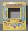 Panel 1 x 6 x 6 with Window with Curtains and Clothes Line with Laundry Pattern