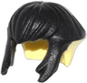 Minifigure, Hair Short, Bowl Cut with Black Side Locks and Top Pattern