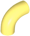 Brick, Round Tube 1 x 1 d. 90 degrees Elbow Macaroni - No Stud - Type 2 - Axle Hole