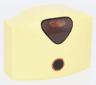 Wedge 3 x 4 x 1 1/3 Triple Curved No Studs with Dark Brown Triangular Nose with Reddish Brown Oval, Black Circle Mouth with Dark Orange Outline Pattern (Bingo Face)