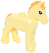 Horse, Baby Foal with Stud on Back with Molded Bright Light Orange Mane and Tail and Printed Black Eyes with Single Eyelashes and White Pupils Pattern