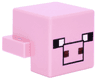 Creature Head Pixelated with Black Eyes and Plain Snout with Black Outline and Dark Red Square Nostrils Pattern (Minecraft Pig)