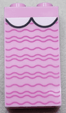 Brick 1 x 2 x 3 with White Lapels and Dark Pink Wavy Lines Pattern (BrickHeadz Eleven Torso)