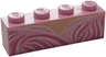 Brick 1 x 4 with Dark Pink and White Curved Lines, Light Nougat Neck Pattern (BrickHeadz Glinda Torso)