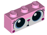 Brick 1 x 3 with Cat Face Wide Eyes Puzzled (Unikitty) Pattern