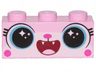 Brick 1 x 3 with Cat Face Open Mouth Smile Showing Tongue and Teeth Pattern (Disco Kitty)