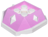 Shell with 4 Recessed Studs and Hole with Molded White Bottom and Spikes Pattern