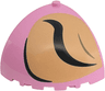 Brick, Round Corner 5 x 5 x 3 1/3 Dome Top with Tan Spot, Black Eyebrow and Eye Closed Pattern Model Left Side