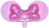Minifigure, Mouse Ears with Small Pin with Molded Satin Trans-Dark Pink Bow Pattern