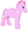 Horse, Baby Foal with Stud on Back with Molded Dark Pink Mane and Tail and Printed Black Eyes with Double Eyelashes and White Pupils Pattern