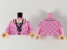 Torso Female, Silver Necklace with Charms, Light Nougat Neck and Medium Lavender Heart Outlines Pattern / Bright Pink Arms / Light Nougat Hands
