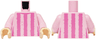 Torso Shirt with Dark Pink Vertical Stripes and Creases Pattern / Bright Pink Arms / Light Nougat Hands