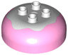 Duplo, Brick Round 4 x 4 Dome Top with 2 x 2 Studs with Marbled White Pattern