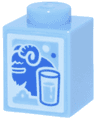 Brick 1 x 1 with Blue SW Bantha and Glass Outline on White Background Pattern (Milk Carton)
