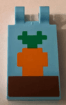 Tile, Modified 2 x 3 with 2 Clips with Minecraft Carrot in Ground Pattern