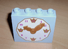 Duplo, Brick 1 x 4 x 3 with Movable Reddish Gold Clock Hands and White Clock Face with Light Purple Numbers Pattern