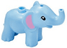 Elephant, Friends Style, Baby with Black Eyes with White Pupils, Bright Pink Inner Ears Pattern